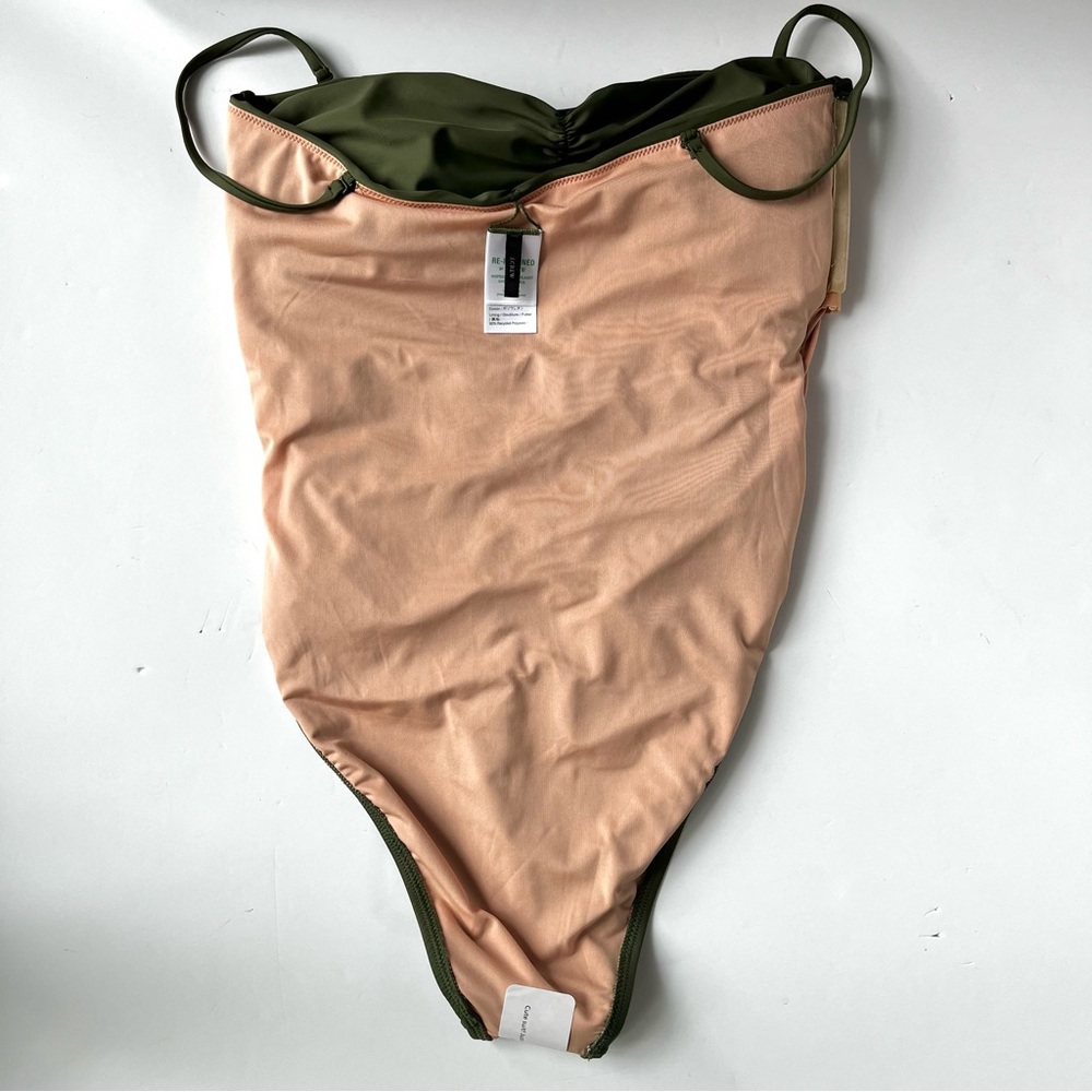 NWOT  J. Crew Ruched One Piece Swimsuit with Removable Straps Olive Gree… - Picture 9 of 12